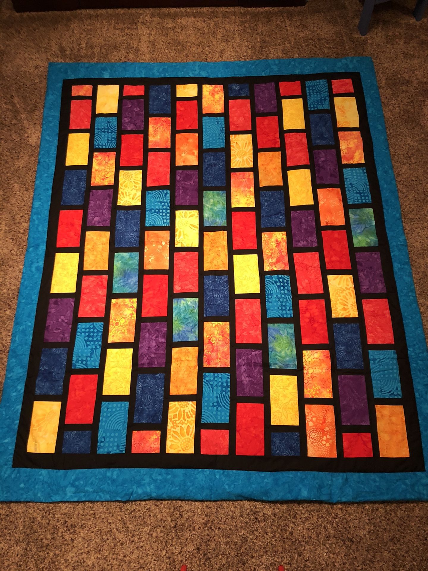 Stained Glass Batik Quilt