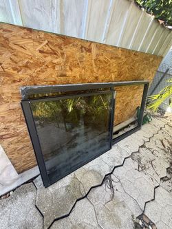Sliding Glass Window with Black Frame
