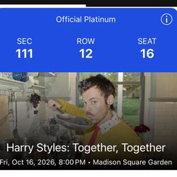 Harry styles tickets! 