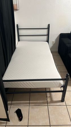 Twin size mattress and frame with charging ports