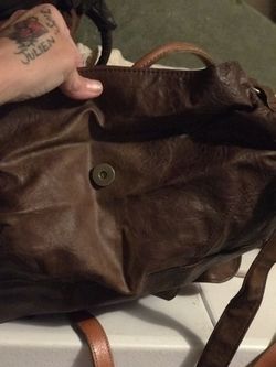 Brown leather purse
