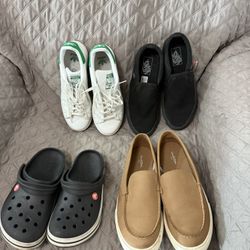 Adidas Size 51/2. Van Size 7. Crocks Size 5 Brown Ones Size 9