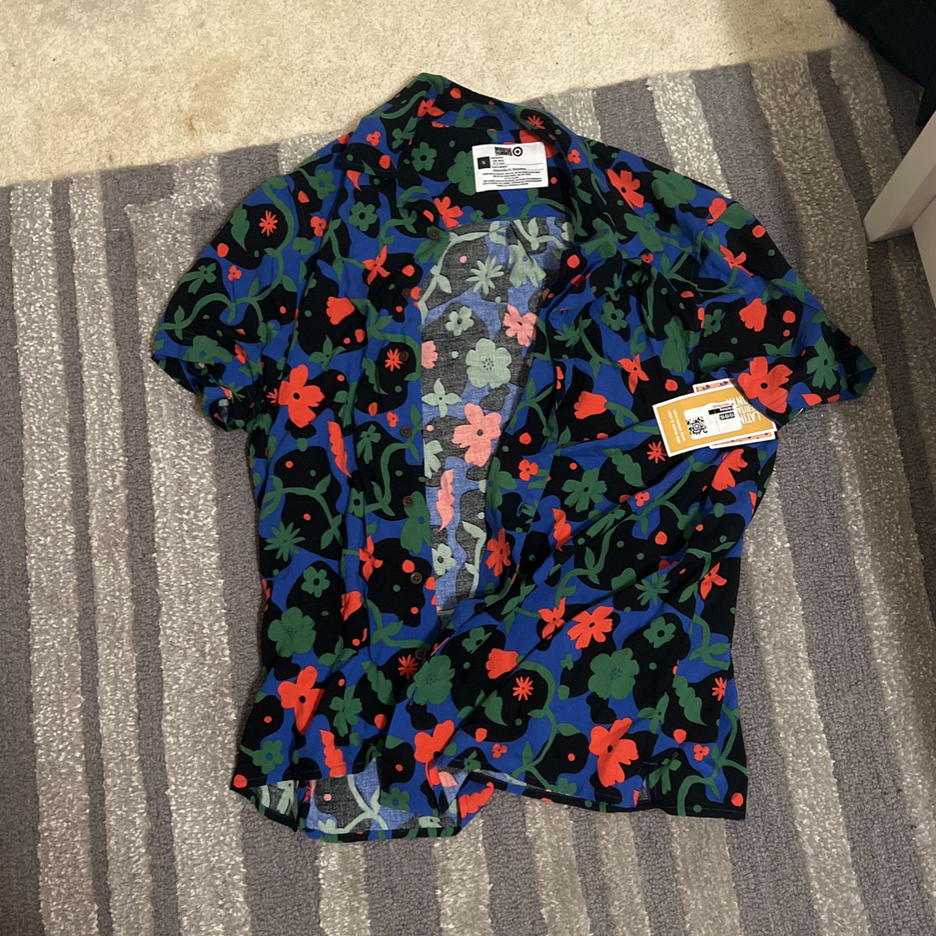 Hawaiian Floral Button Up Shirt (XL)