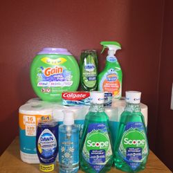 Angel Soft ,colgate,scope,scrubbing Bubbles,dawn,safeguard..