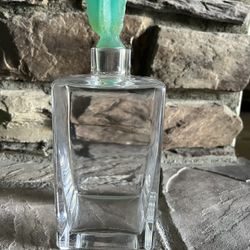 Daum France Decanter With Green Pate De Verre Cactus- Signed 