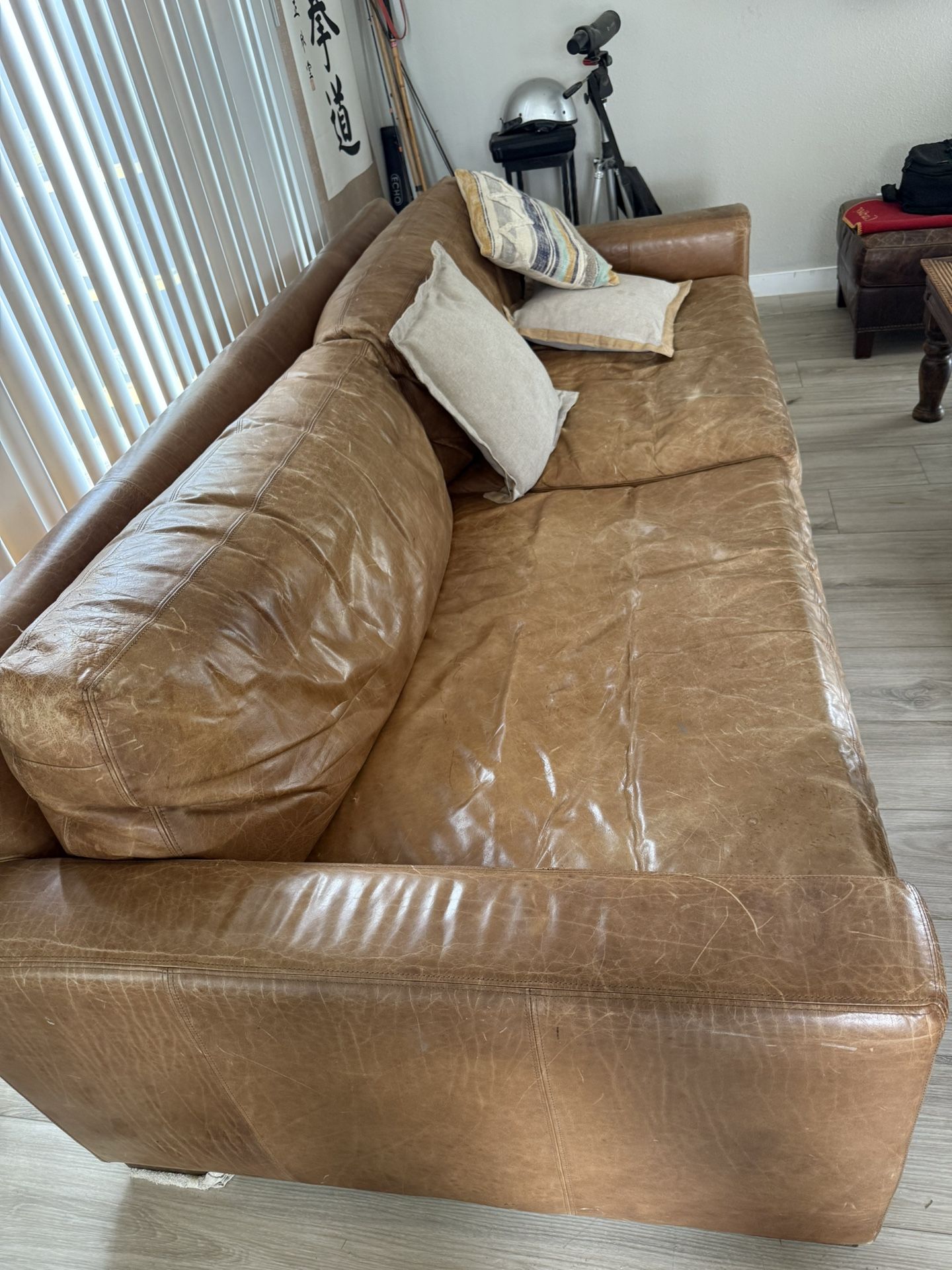 9 foot leather couch