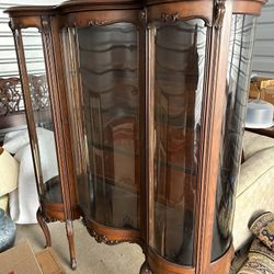 Antique China Cabinet With 3 Shelves