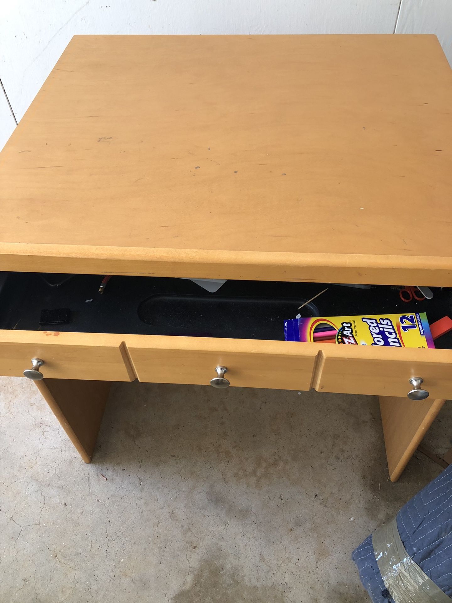 Deep freezer small refrigerator dining room table and chairs and small Dess