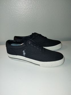 NEW Polo Ralph Lauren Men's Vaughn Fashion Sneaker Black White  Size 9.5 D US