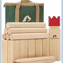 ApudArmis Kubb Yard Game Set, Viking Chess Outdoor Clash Toss Yard Game with Carrying Case - Rubber Wooden Backyard Lawn Games Set for Teenagers Adult