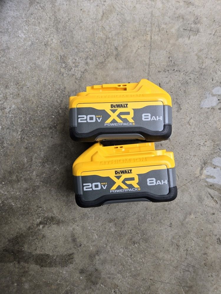 Dewalt 20v Powerpack Batteries 8.0 Ah XR Brand New Price For Both