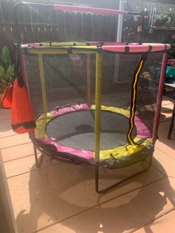 Kids trampoline (new) assembled bought for $110 on tiktok shop