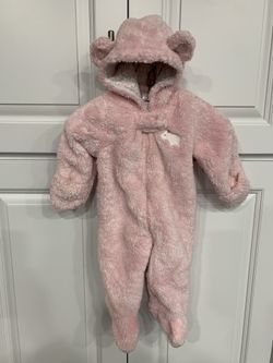 Baby Girl Carter’s Pink Fleece Snowsuit Size 3M