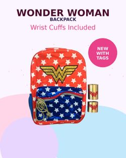 Wonder Woman Kids Backpack with Wrist Cuffs