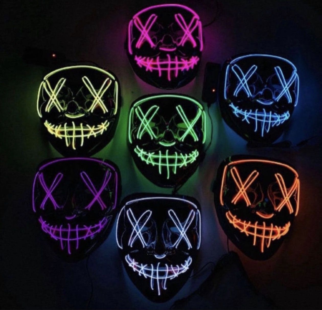 Halloween Neon Purge Masks Multiple Colors Party Rave TikTok