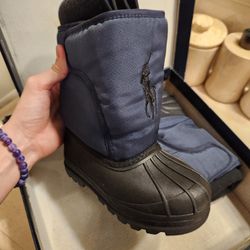 Toddler Kids Winter Waterproof Rubber Boots Ralph Lauren Size 9 Worn Once Navy Blue