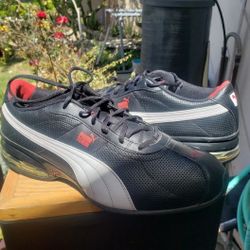 puma sport lifestyle black red and white men size 12