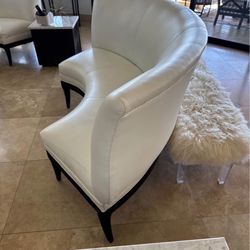 Banquet Chairs, And Two Ottoman