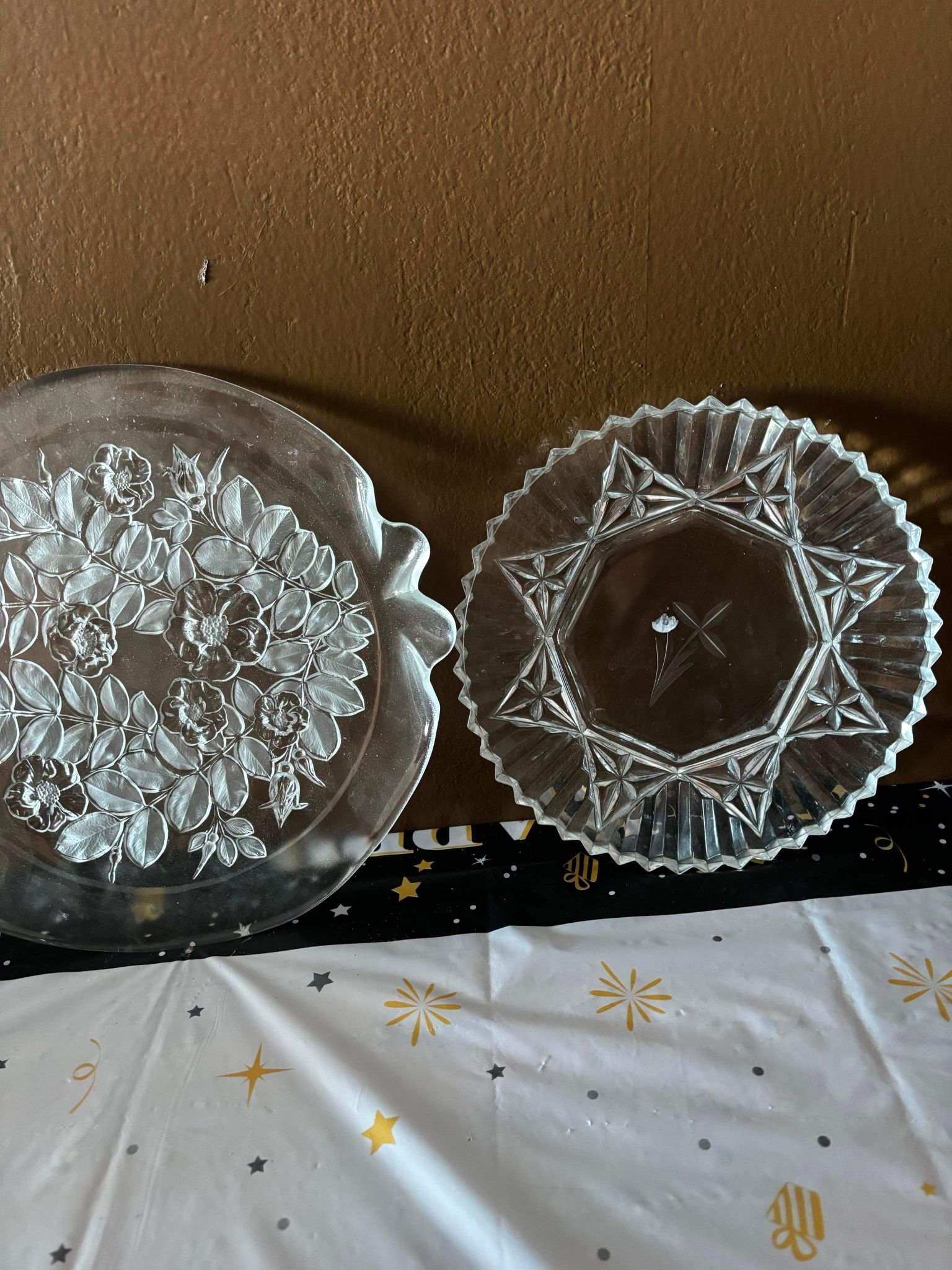 Antique Glass Serving Platters 