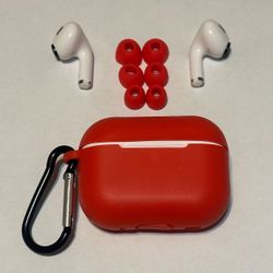 Red Silicone AirPod Case Cover and Tips 