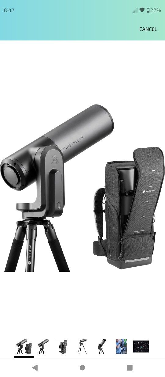 Unistellar Evscope Equinox Digital Telescope W/ Unistellar Backpack