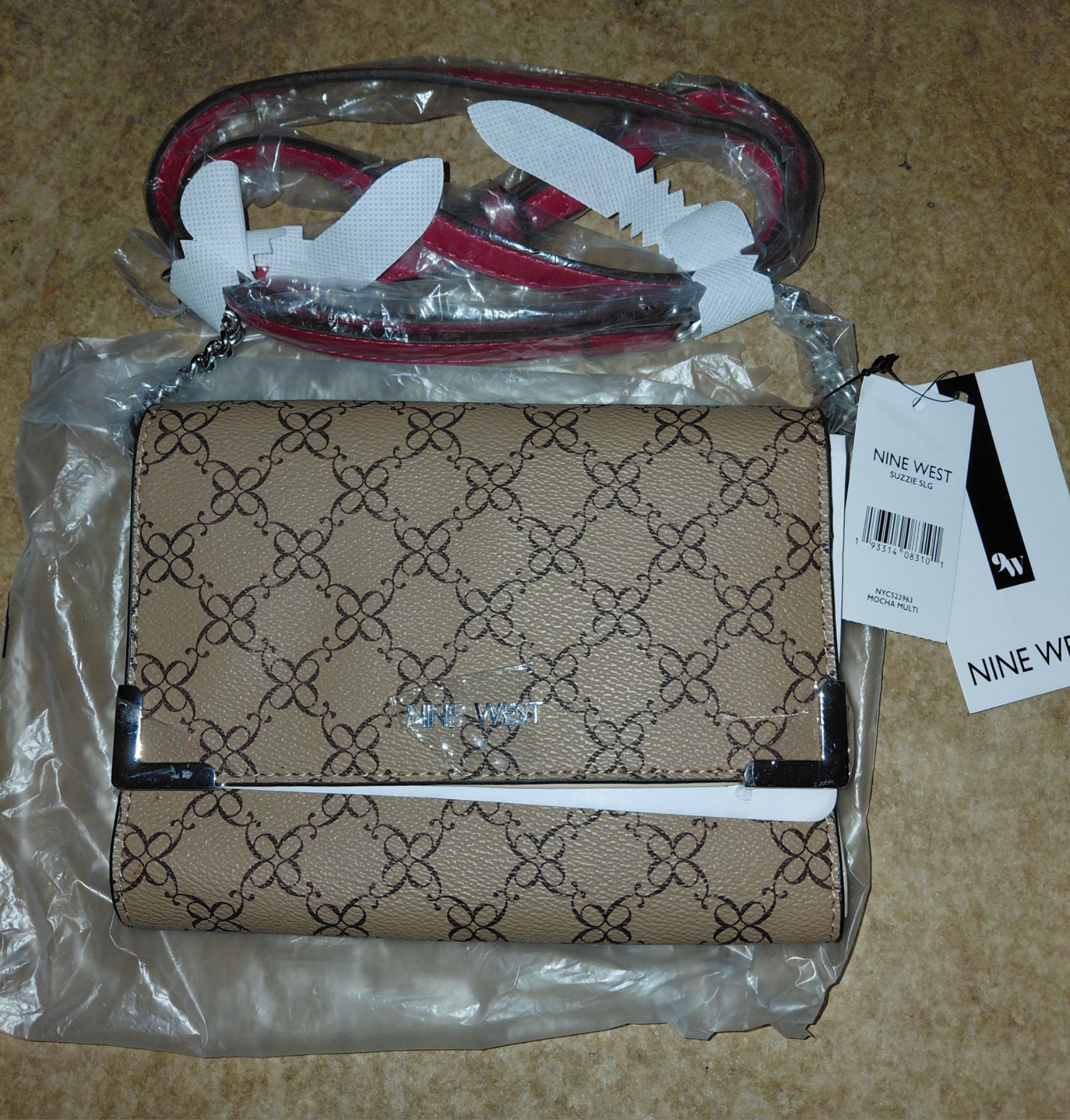 Nine West Suzzie SLG Large Clutch- Mocha/Multi