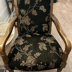 Large Solid Wood Upholstered Chair / Dining Armchair