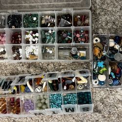 Random lot of various jewelry making beads glass plastic or metal see pics & some new #3