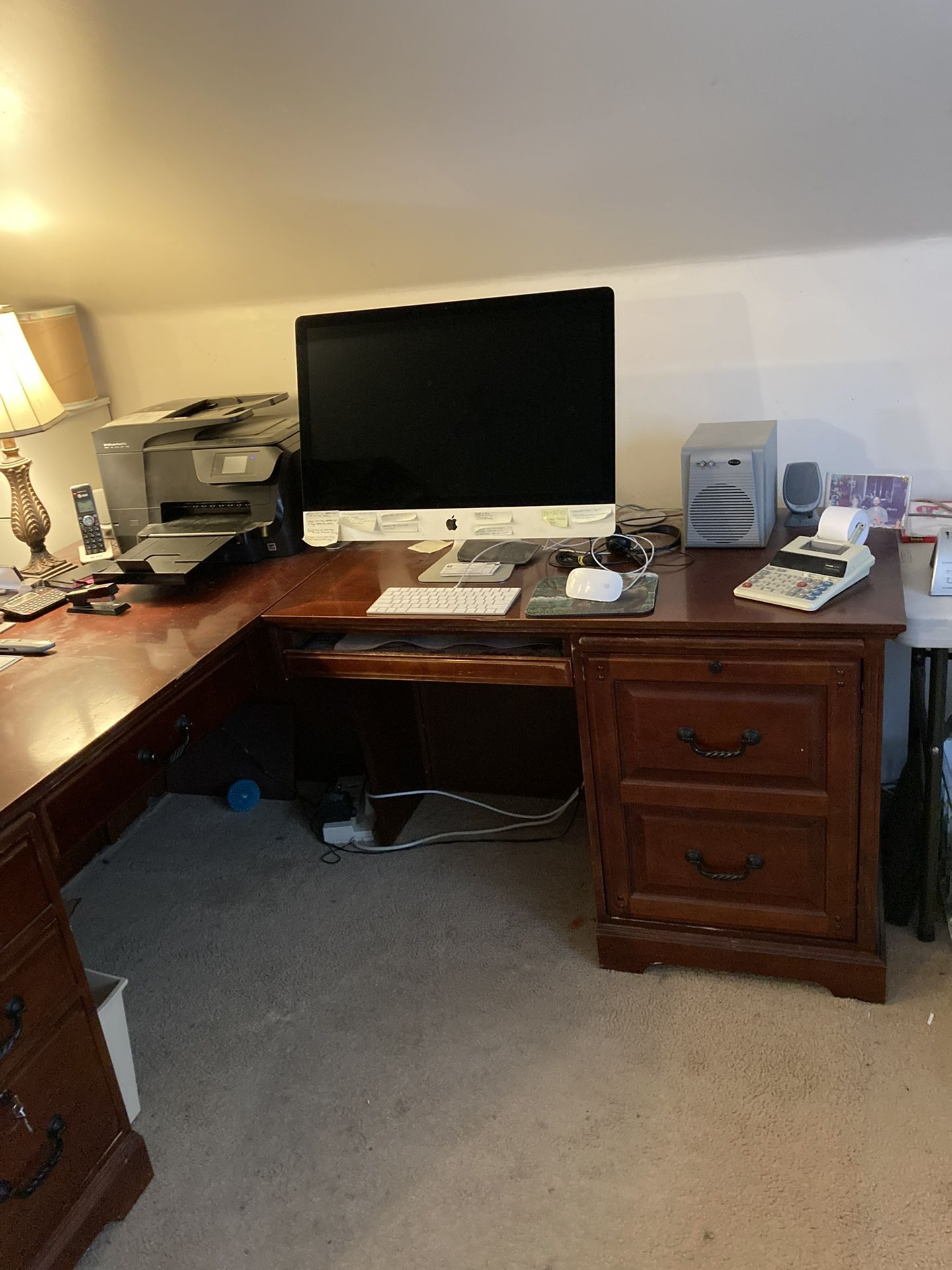 Desk With Attached Filing Cabinet
