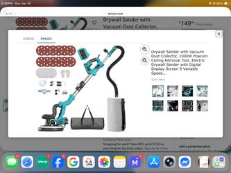 Drywall Sander with Vacuum Dust Collector, 1000W Popcorn Ceiling Removal Tool