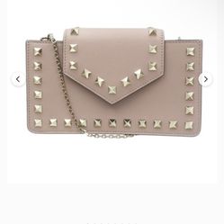 Pink Leather Valentino Garavani Rose stud Handbag