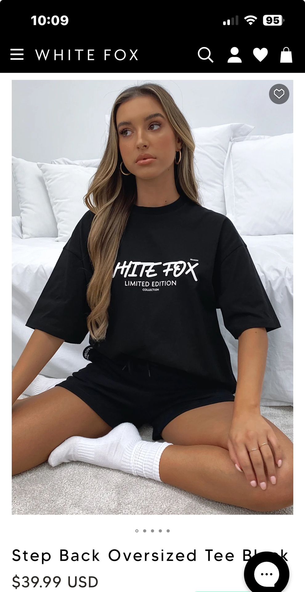 New White Fox-Step Back Oversized Tee Black size M/L