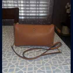 Torry Burch Purse Crossbody Leather Color Brown Good 