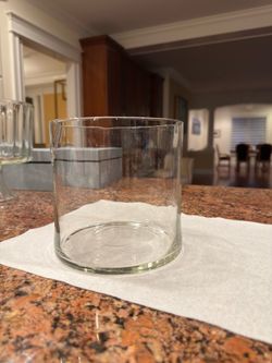 Modern Clear Glass Cylinder Vase