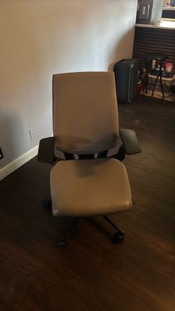 Grey adjustable leather chair