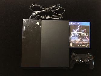 Sony Playstation 4 PS4 Black 500GB Console+Star Wars BattleFront II+1 Black Controller (Post Nintendo era)