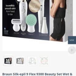 Braun Silk-epil 9 Flex 9300 Beauty Set Wet & Dry epilator with 8 Extras incl. Braun FaceSpa

