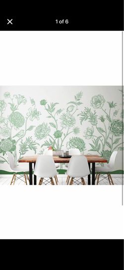 $35 one roll. New Jacobean Rose Trail Green Wallpaper, MUR354M. Russell/Boulder Area.