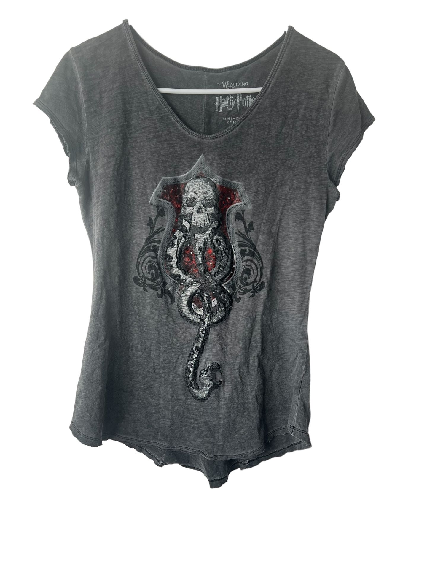 Harry Potter Charcoal Gray Dark Mark Tunic Top Womens Size S-L Wizarding World.   Movie, Harry Potter, Dark Mark, Death Eater, Lord Voldermort, Univer