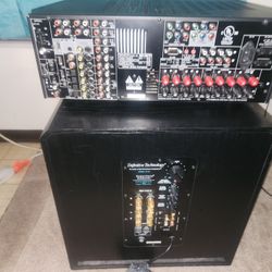 Denon Receiver &Difintive Technology15  In Subwoofer