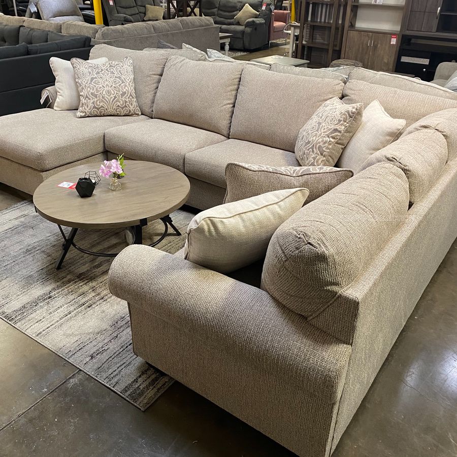 Elegant Sectional, U Shape with Chaise, Stone Color, SKU#1051503L