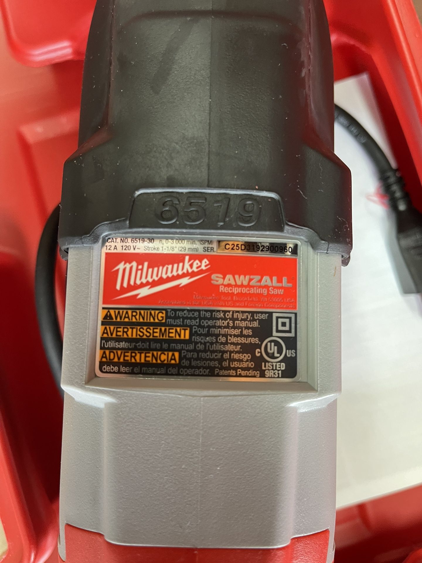 Milwaukee Sawzall 6519-30