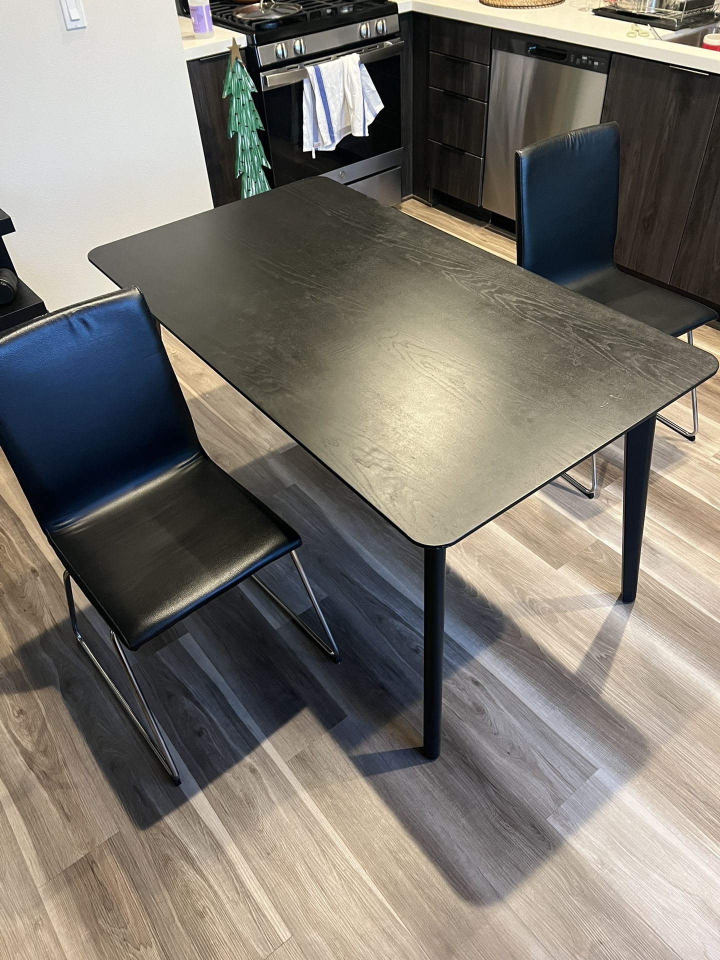 Wooden Kitchen Table + Cushion chairs