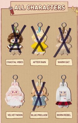 Labubu Hair Salon keychains Velvet Noon and Born Rebel