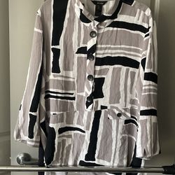 NWT - Terra SJ Apparel Womens 3/4 Sleeve, Green Tunic Size XL - MSRP $130