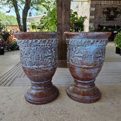 Rustic Medium Size Urns Clay Pots, Planters, Plants. Pottery, Talavera $70 cada una