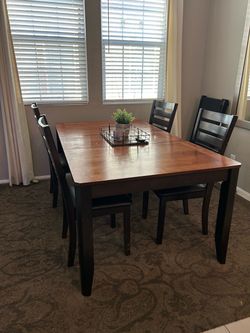 Dark Wood Dining Table & 4 Chairs – $250 OBO
