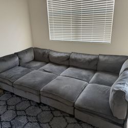 Grey Oversized Comfy Sectional 