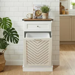 Manufactured Wood Tilt Out Trash Can - 10 Gallons - NEW