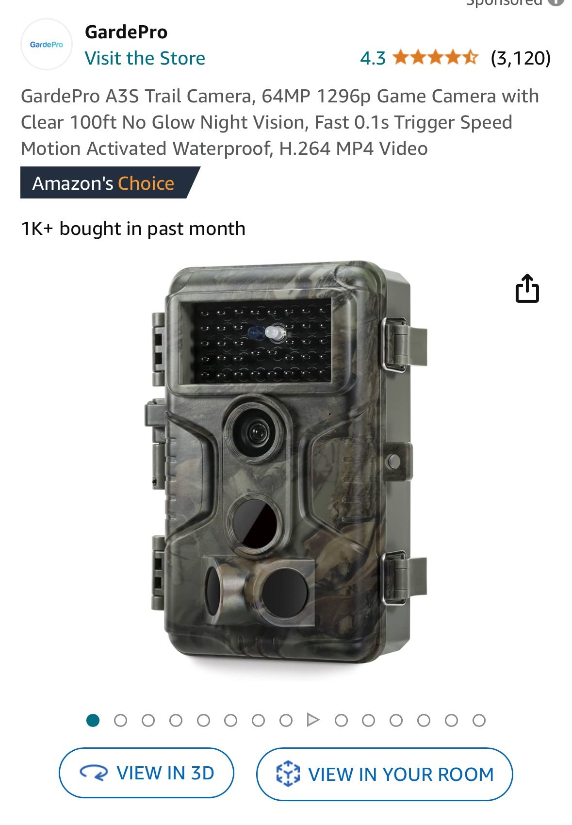 Gardepro A3 Meidase S3 Pack Trail Camera Protect Box Game Game Cam